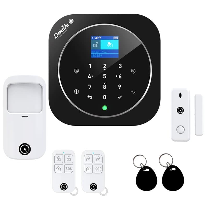 Dadvu DV-2AT – Système d'alarme maison, kit sans fil, wifi, transmetteur téléphonique, 100 zones, application Smart Life (Google