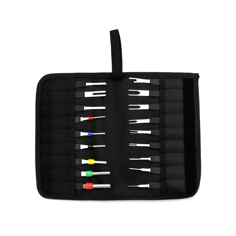 QWORK® Terminal Removal Tool Kit, Kit de 18 Outils de Extracteur de Cosses, Outils de Démontage de Câblage Electrique pour Voitu