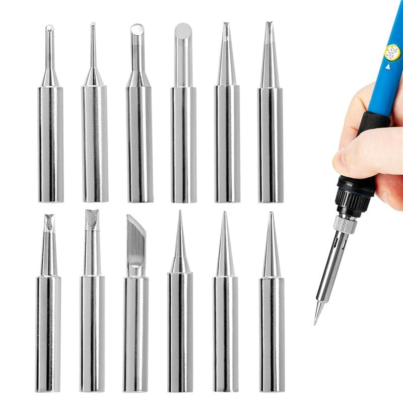 QWORK® 12 Pièces pannes à souder 900M, pannes de remplacement souder, pour stations de soudage professionnelles et DIY