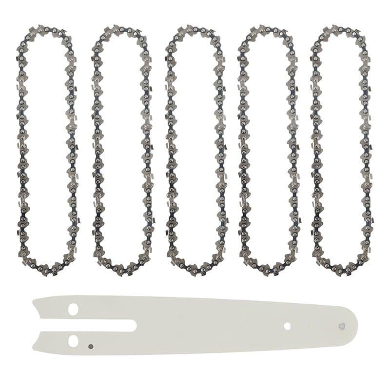 HUAREW 6 Pouces 37 TG Chaînes de Tronçonneuses Petite Guide Tronçonneuse pour Outillage Jardin, 5 Chaînes de Tronçonneuses et 1