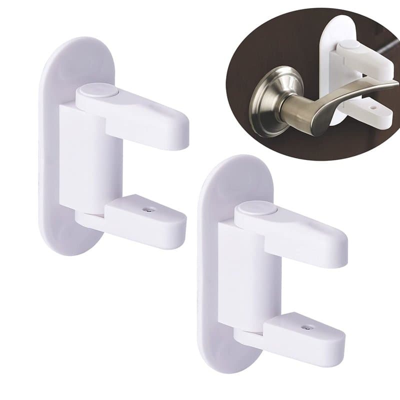 Verrous de Sécurité pour Enfant,2pcs Serrure de Sécurité Portes Serrure de Porte à Levier Sécurite Fenetre Placard Bloc Porte Se