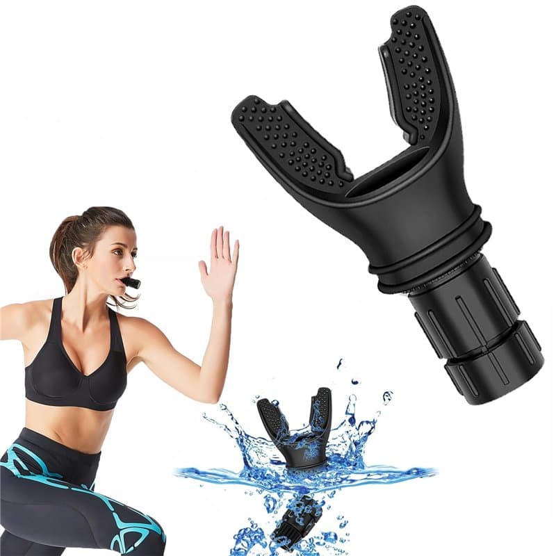 Atemtrainer, Appareil d'entraînement respiratoire avec réglages Variables, Amovible pour Un Nettoyage Facile - Noir