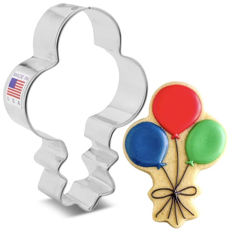 Emporte-pièce en forme de bouquet de ballons, 9,7 cm, fabriqué aux États-Unis par Ann Clark