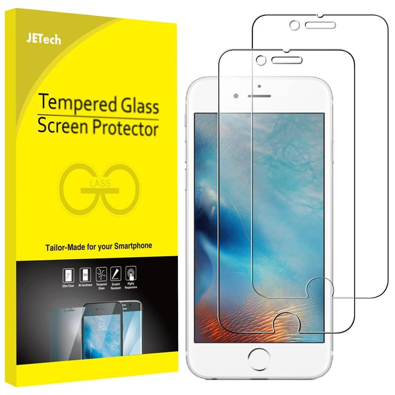 JETech Film de Protection d'Écran pour iPhone 6s Plus et iPhone 6 Plus en Verre Trempé, Lot de 2
