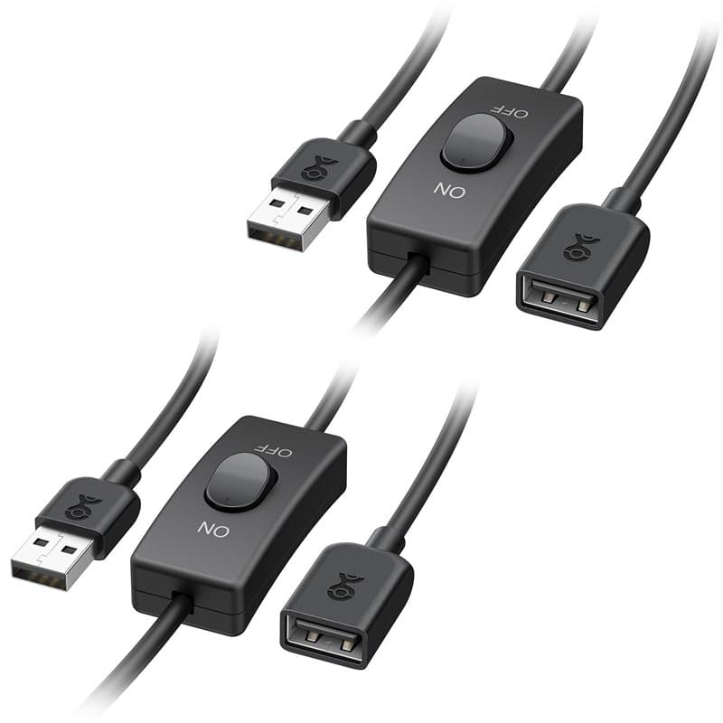 Cable Matters Rallonge USB avec Interrupteur d'alimentation USB en Noir USB Câble avec Interrupteur on/Off- 0,9 mètres