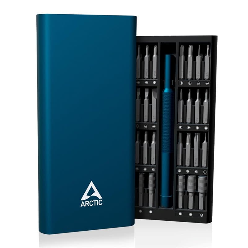 ARCTIC Precision Screwdriver Toolkit - Jeu de tournevis de précision 62 en 1, Philipps/Slotted/Torx/Pozidriv/Hex, boîtier alumin