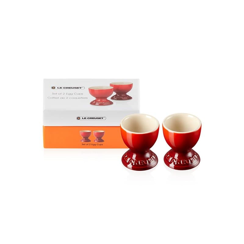 Le Creuset Coquetier sur Pied en Céramique, Lot de 2, 9 g, 5.3 x 5.3 x 5.9 cm , Cerise