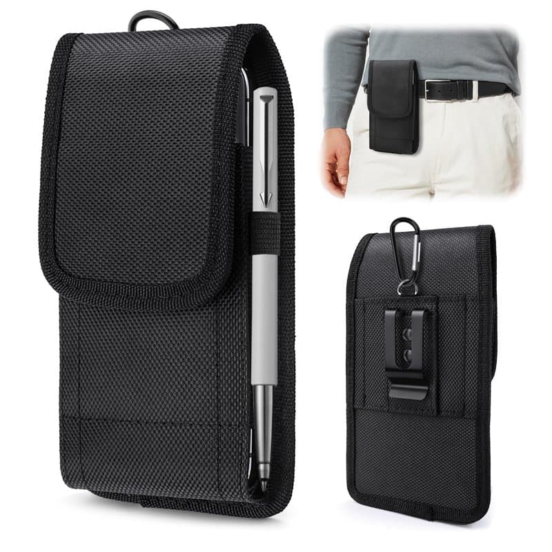 GlasFlength Étuis de Ceinture pour Téléphone, Pochette Smartphone avec Clip de Ceinture et Mousqueton Sacoche Ceinture Homme Com