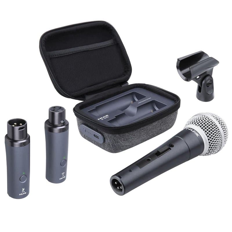 NUX B-3RC Système de microphone sans fil avec étui de charge, ensemble de microphones, qualité audio 2,4 GHz 24 bits/44,1 kHz