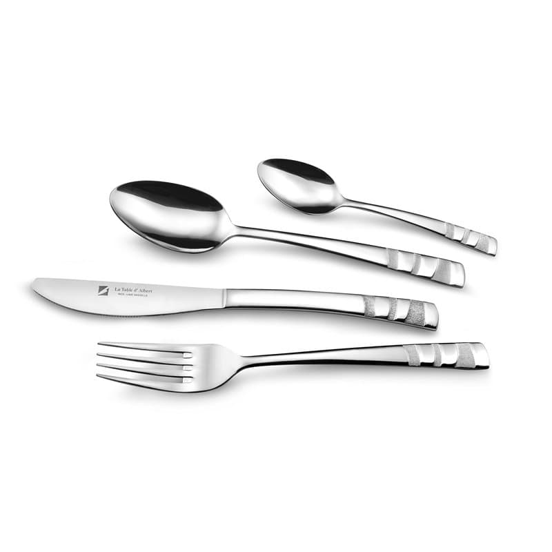 ALBERT DE THIERS 911900 Ondes MENAGERE INOX 24 Pieces Ondes Acier Inoxydable Argenté 16,5x7x26 cm