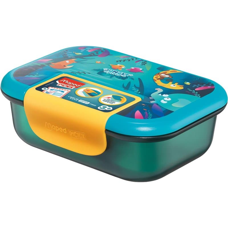 MAPED - Boîte Repas Ecozen 900ml Jungle Fever - Hermétique et Durable - Ouverture Facile avec Clip Fluo - Passe au Micro-Ondes e