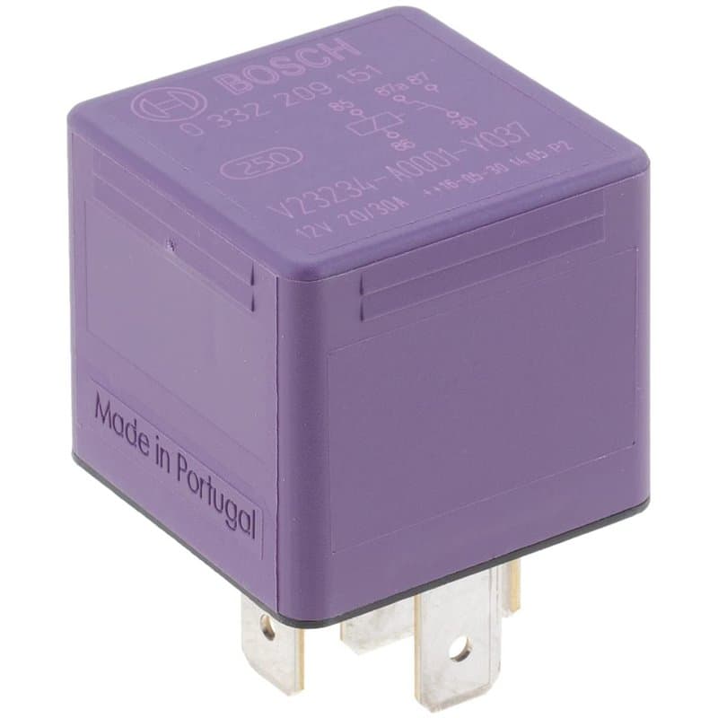 Bosch 0332209151 Micro-Relais 12V 30A, 5 Terminaux, Ip5K4, Résistance aux Températures Allant de -40° C À 100° C
