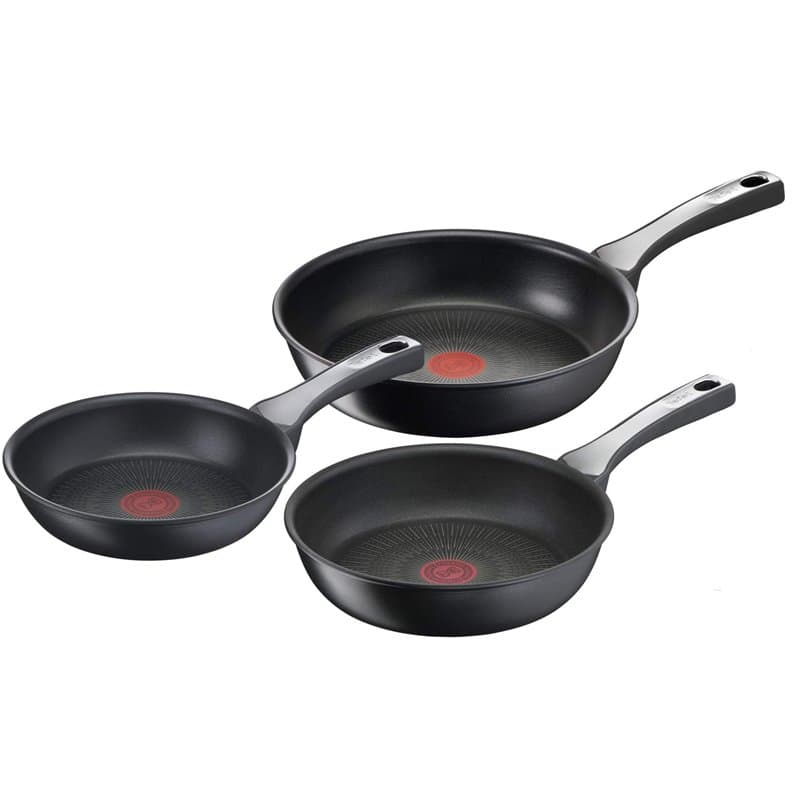 Tefal Unlimited On Lot de 3 poêles 20/24.28 cm, Induction, Revêtement antiadhésif résistant, Fonction Thermo-Signal, Fabriqué en