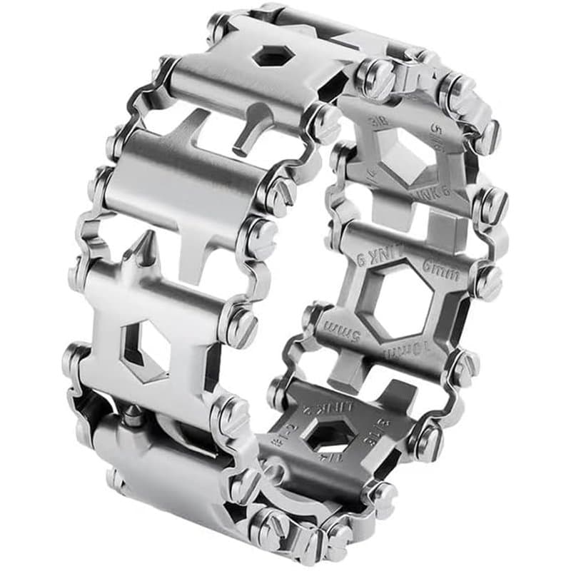 YYCFB Outil multifonction en plein air pour bracelet, tournevis, ouvre-boîte, décapsuleur, clé 29 en 1 en acier inoxydable