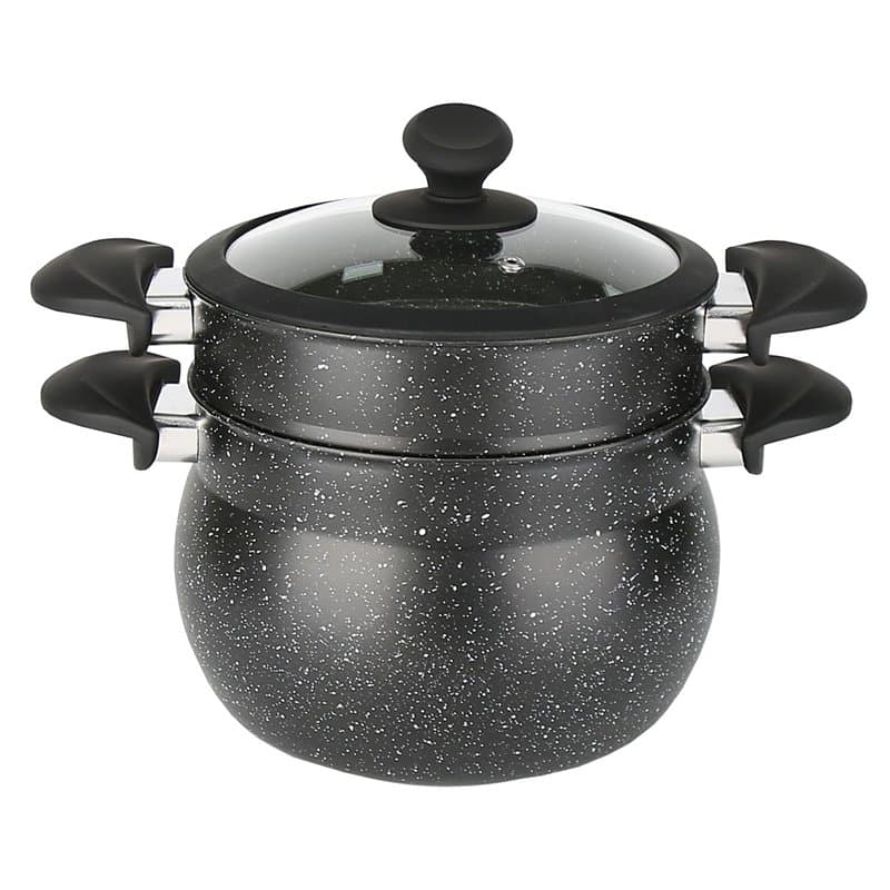 Baumalu, Couscoussier alu revêtu, cuisson vapeur, facile à nettoyer, design pratique, taille standard