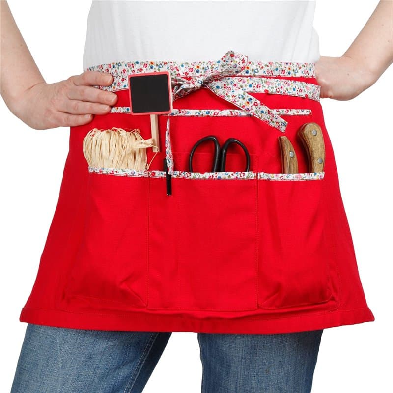 La Cordeline Mixte Tablier de jardin court rouge liberty, Rouge, 2x64x34 cm EU
