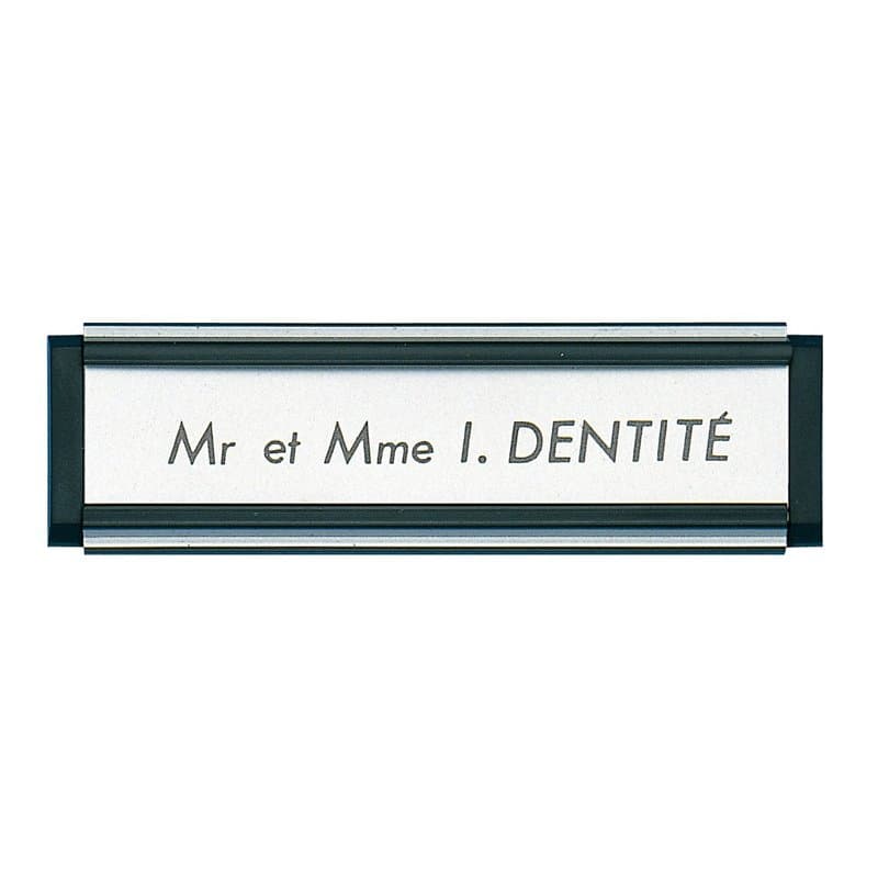 Porte étiquette SOCONA - 93 x 26 mm - noir fileté argent - PA