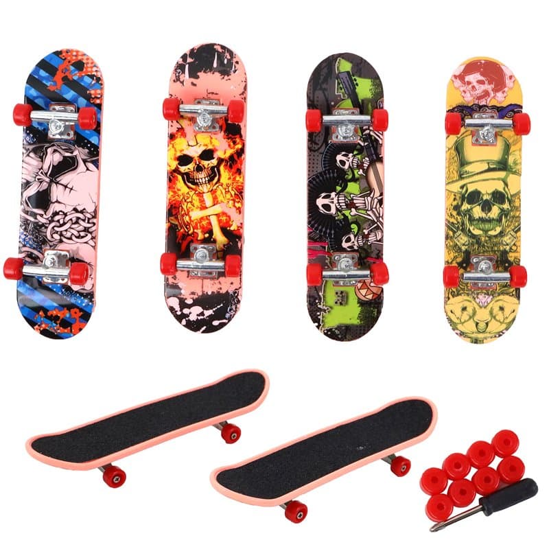 Trottifun - Set de Finger Skate - 031428 - Multicolore - Métal - Skateboard - Doigt - Jouet Enfant - Anniversaire - Cadeau - Pla