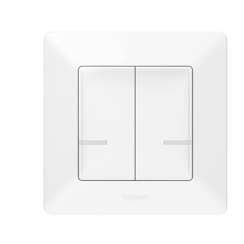 LEGRAND, Valena Life with Netatmo 752187 Émetteur mural sans fil à 2 palettes pour interrupteurs/prises sans fil, contrôle local