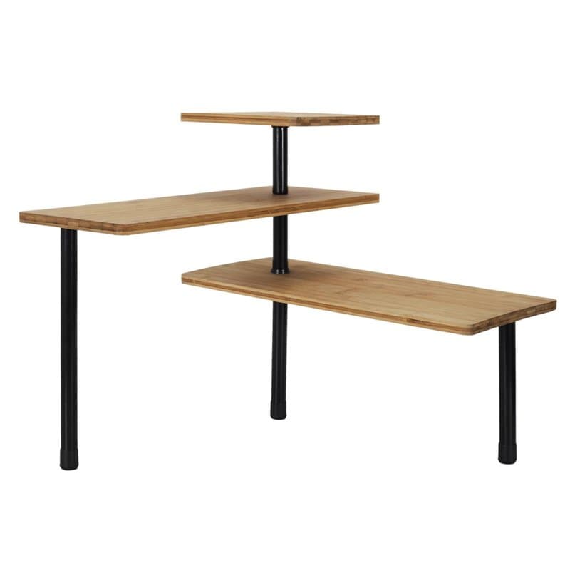 COOK CONCEPT - Etagere d'angle Modulable 3 Niveaux en Bambou Maison et Bazar Rangement Cuisine, Marron, 43 x 43 x 38 cm