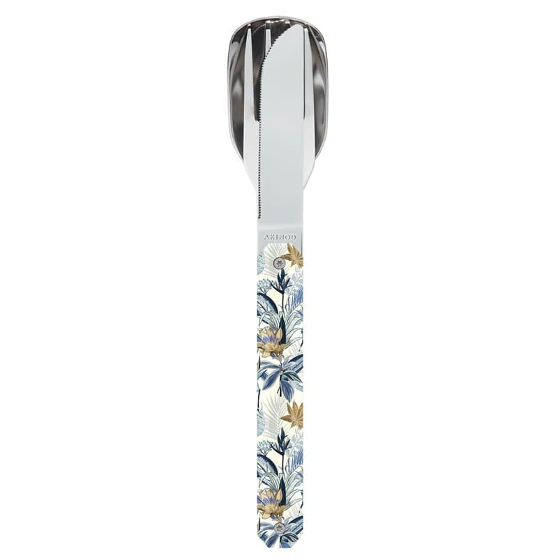 Akinod - Couverts Droits Aimantés 12H34 - Fourchette + Couteau + Cuillère - Couverts en Acier Inoxydable - Assemblage Aimanté -