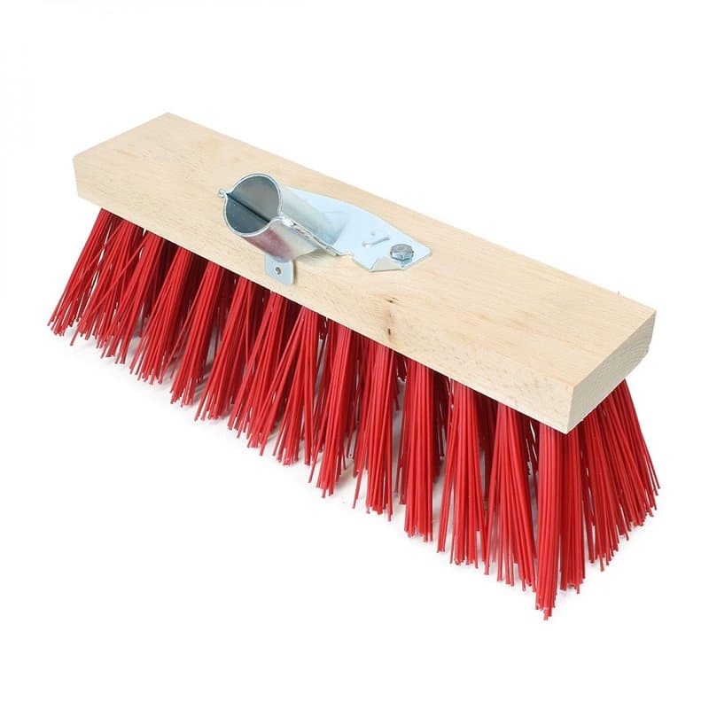 Linxor France ® Balai cantonnier en Bois - 32 cm - Rouge - Norme CE