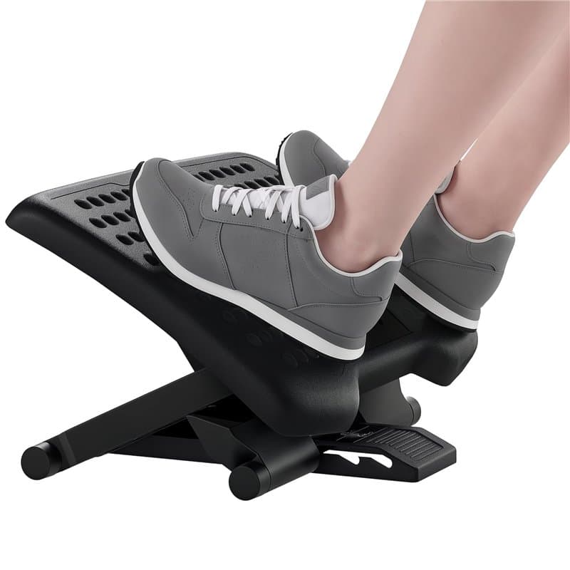 HOMCOM Repose-pieds de bureau, repose-pieds ergonomique, angle ajustable de -30° à +30°, hauteur ajustable à 3 positions, pour b