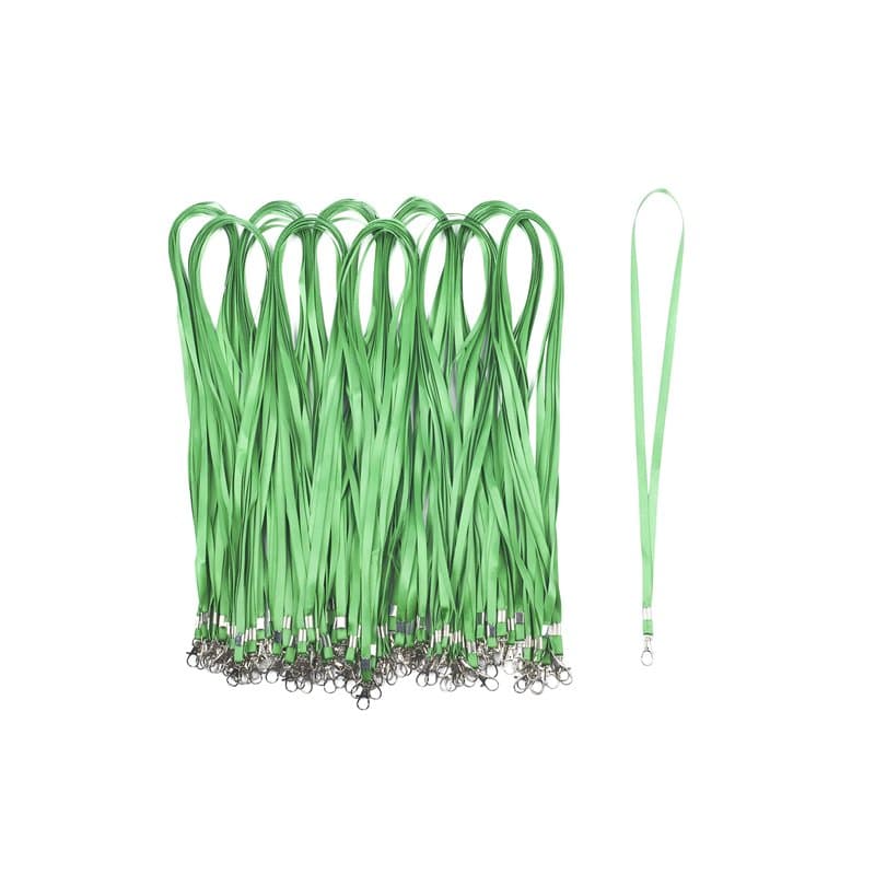 Lot de Tour de Cou avec Attache à Clip métallique - Cordon de Cou pour porte Badge Carte d'Identification (Vert, 100)