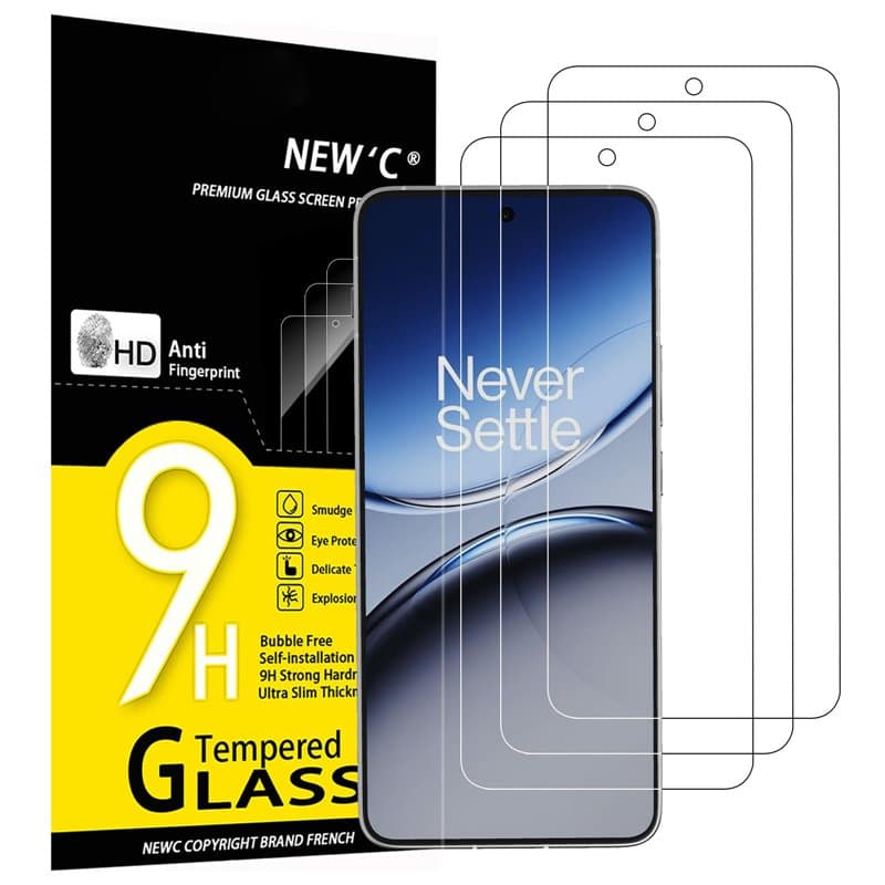 NEW'C Lot de 3, Verre Trempé pour OnePlus Nord 4 Film en Protection écran efficace contre les Rayures - sans Bulles - Ultra Rési