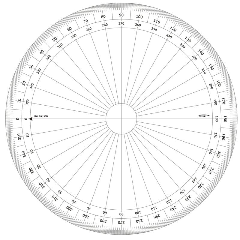 GRAPHOPLEX Rapporteur cercle entier 30cm degrés Transparent