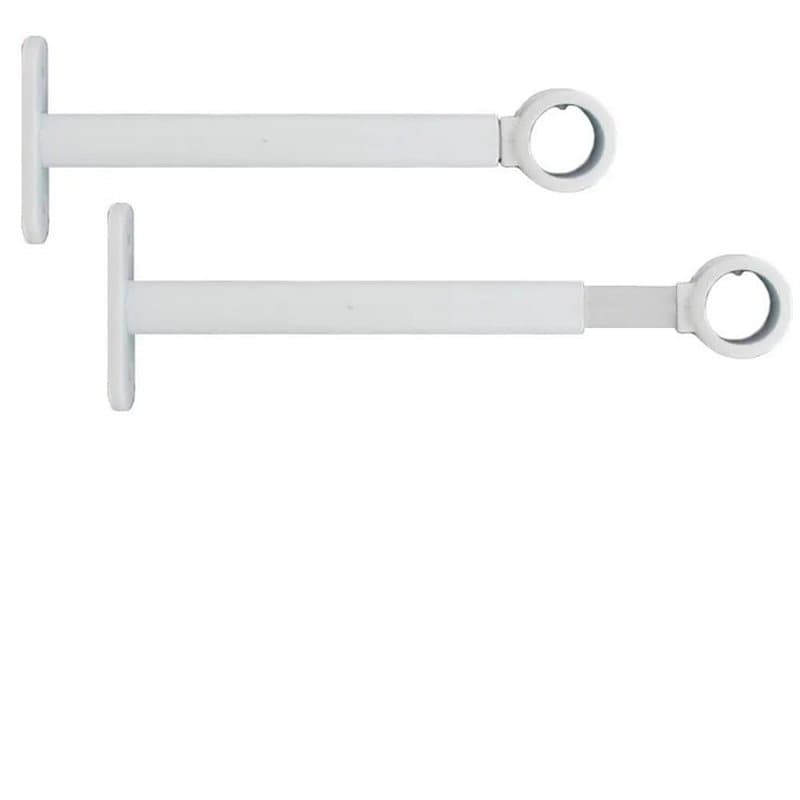 2 Supports muraux Extensibles et réglables pour Barre de Rideaux, ø 20 mm, Longueur 15-19,5 cm, Couleur Blanc, (1 Lot de 2 Suppo