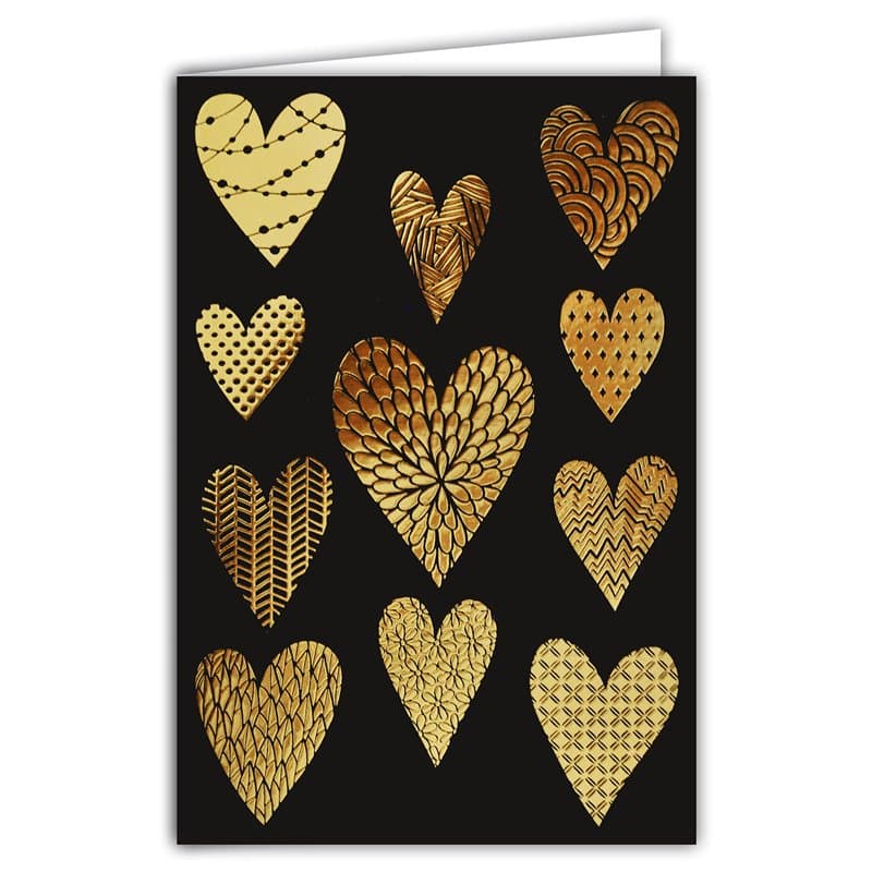 Afie 69-7032 Carte sans texte cœur amour avec dorure Format 12 x 17,5 cm + Enveloppe Blanc