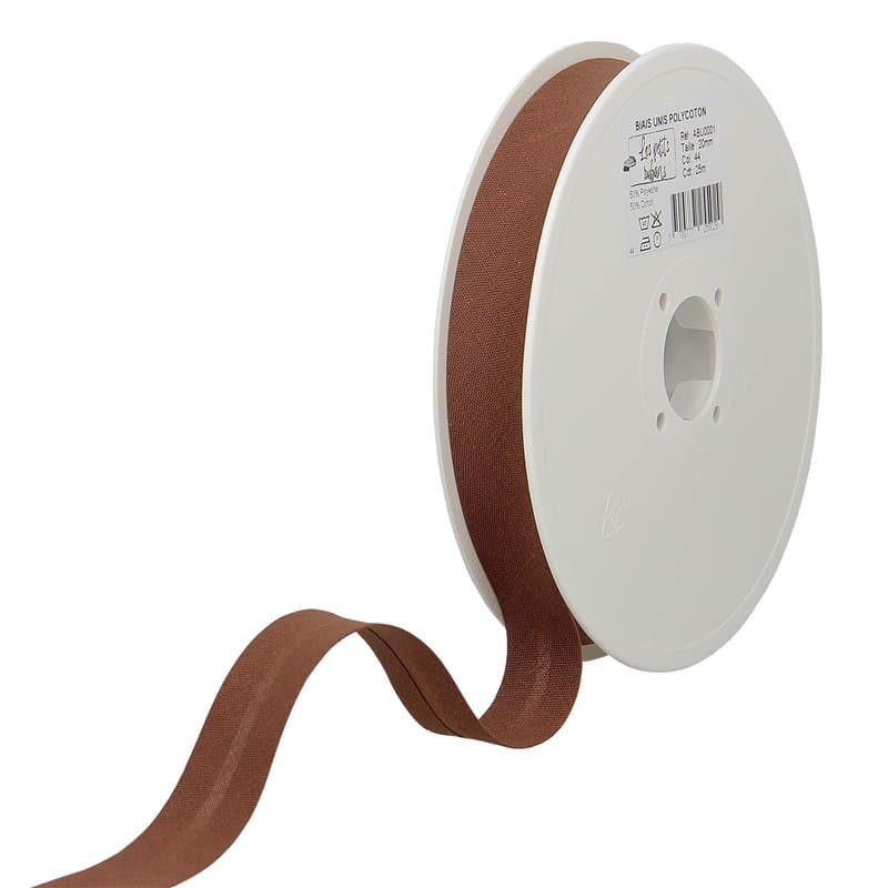 Les Petits Rubans Biais de Couture – 20 mm de large,plié 10 mm,rouleau de 25 m,50% coton 50% polyester,bordure pour couture,band