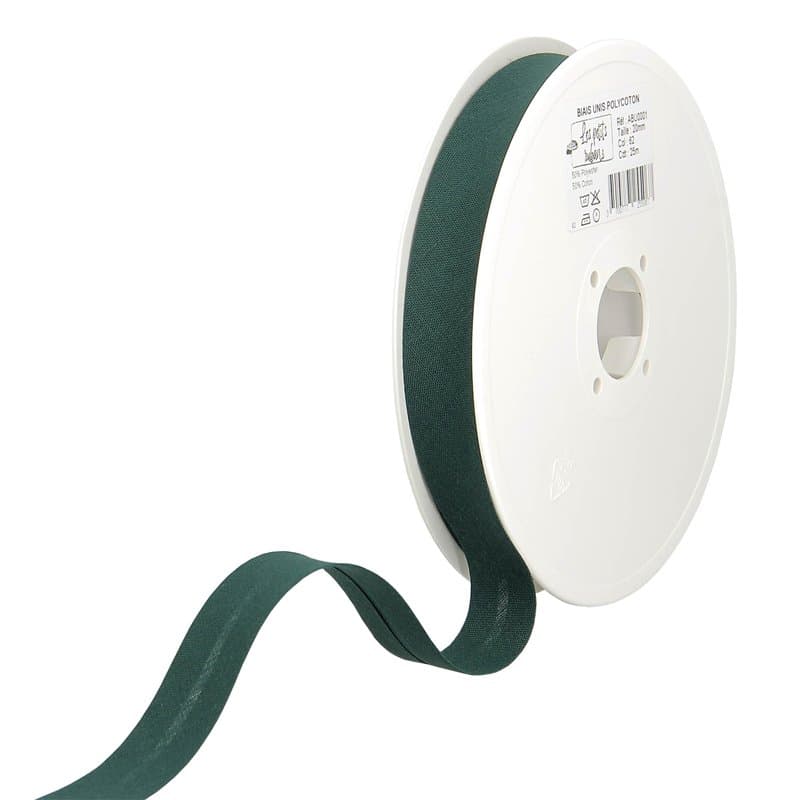 Les Petits Rubans Biais de Couture – 20 mm de large,plié 10 mm,rouleau de 25 m,50% coton 50% polyester,bordure pour couture,band