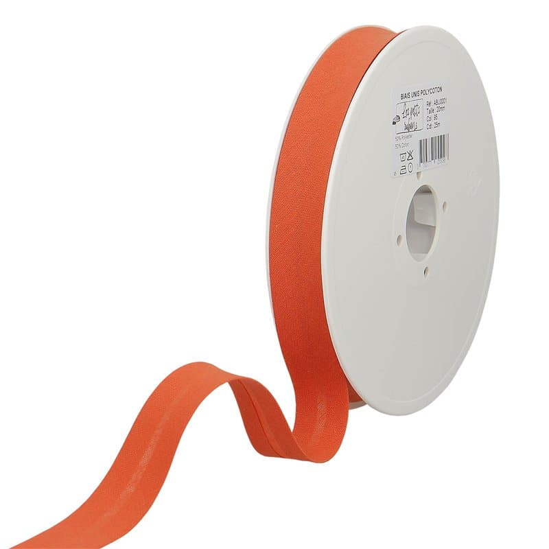 Les Petits Rubans Biais de Couture – 20 mm de large,plié 10 mm,rouleau de 25 m,50% coton 50% polyester,bordure pour couture,band