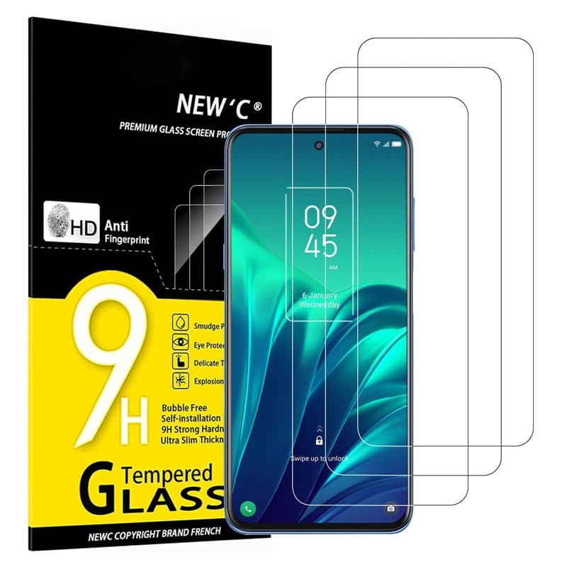 NEW'C Lot de 3, Verre Trempé pour TCL 20L / TCL 20L+ / TCL 20L Plus/TCL 20 5G / TCL 20S, Film Protection écran - sans Bulles d'a