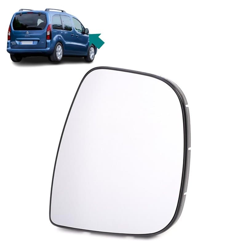 Glace de Rétroviseur Extérieure AVANT DROIT (Dégivrante) avec Support compatible pour Berlingo Spacetourer Jumpy Tepee Expert Tr