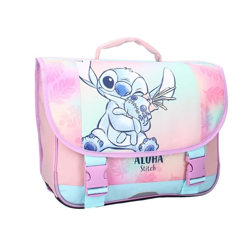 mybagstory Cartable Stitch Fille – Sac à Dos École Primaire A4 Léger, Design Pastel stitch, Idéal CP CE1 CE2, Bretelles Réglable