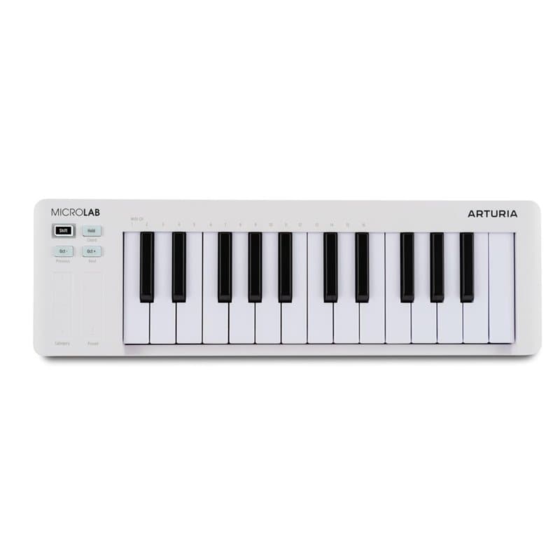 Arturia MicroLab MK3 - Contrôleur MIDI compact 25 touches sensibles à la vélocité, deux bandes tactiles, mode Accords, entrée po