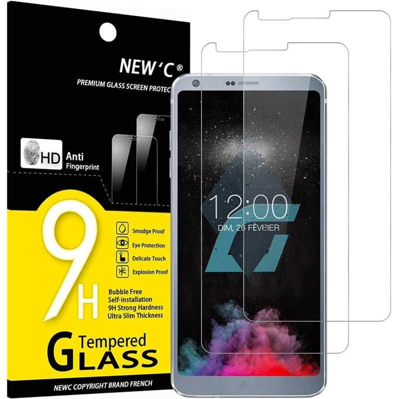 NEW'C Lot de 2, Verre Trempé pour LG G6 Film Protection écran sans Bulles d'air Ultra Résistant (0,33mm HD Ultra Transparent) Du