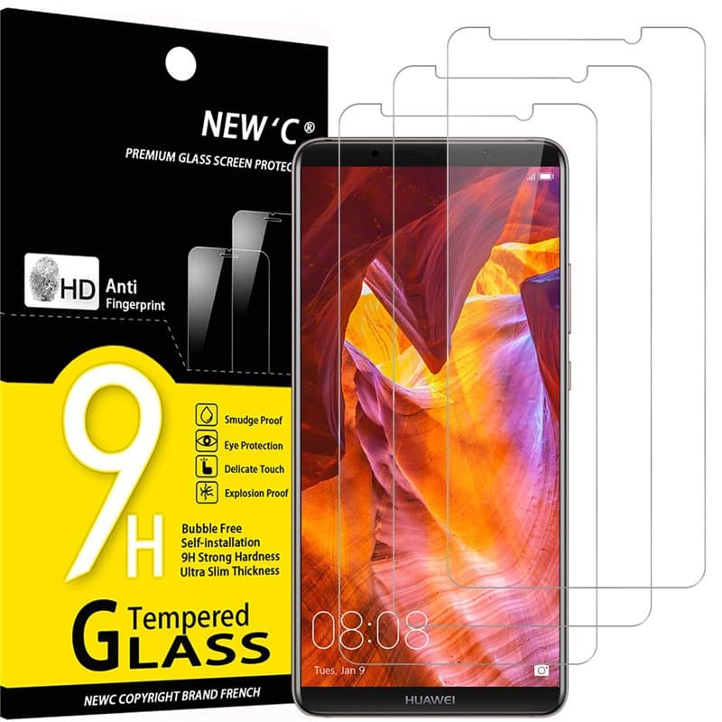 NEW'C Lot de 3, Verre Trempé pour Huawei Mate 10 Pro, Film Protection écran sans Bulles d'air Ultra Résistant (0,33mm HD Ultra T