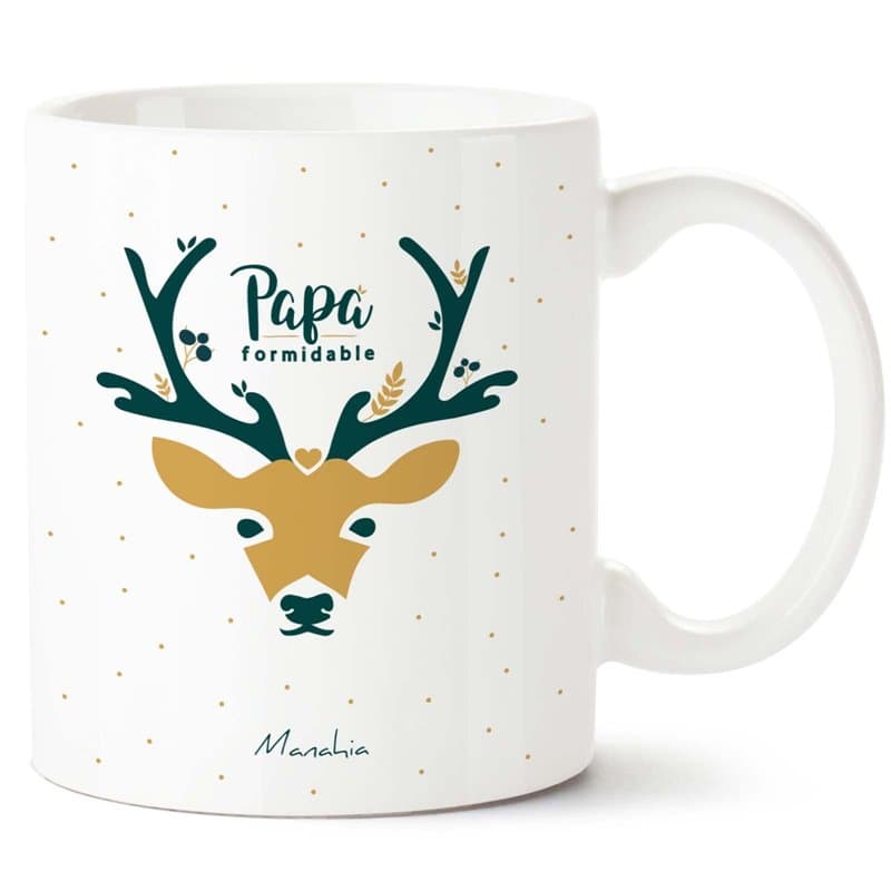 Manahia Mug Cadeau Papa Tasse Personnalisée - Papa Formidable - Avec Boite Kraft - 330 mL Céramique - Imprimé en France - Futur