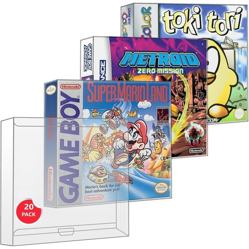 Link-e : 20 X Boitier de Protection en Plastique Compatible avec Boite de Jeu sur Console Nintendo Gameboy, Color, Advance (GB,