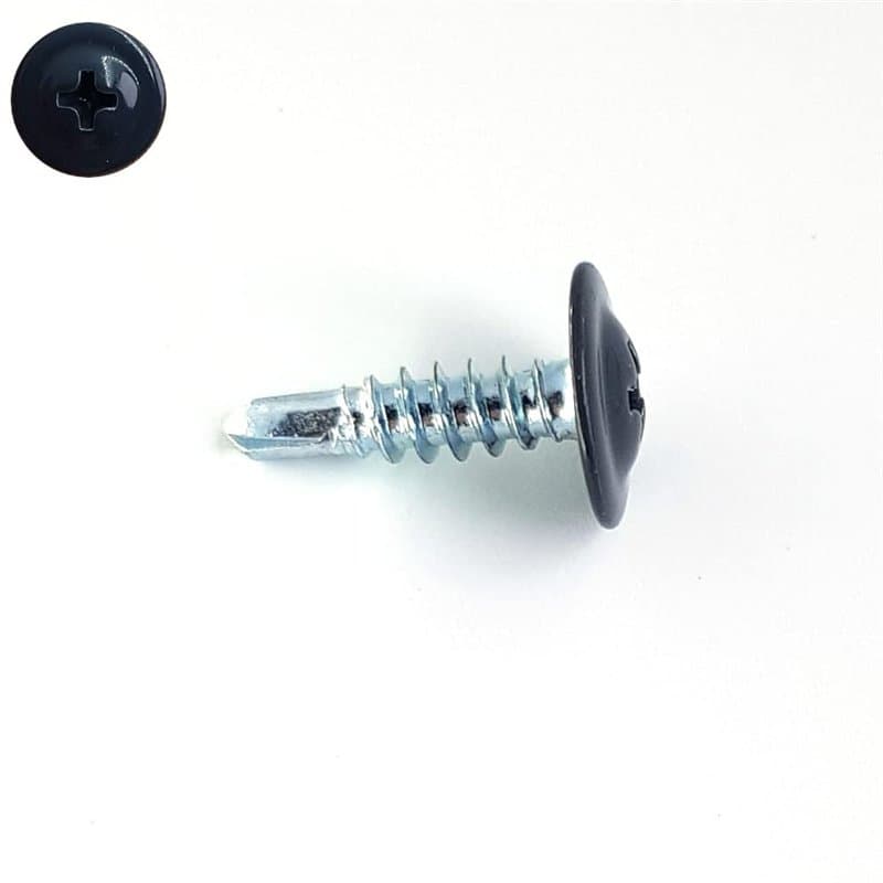 Perffixe Vis autoperceuses 4,2x16 mm RAL 7016 gris anthracite tête rondelle large Ph zinguées par 200