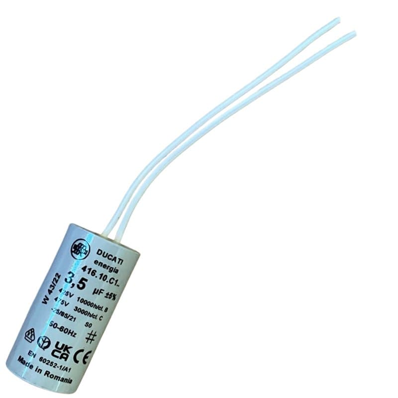 Condensateur 3,5µF 3,5uF à fils - 25 mm x 55 mm - Fabriqué en Europe