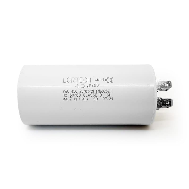 Condensateur Permanent 40 µF - Ø 45 mm x 94 mm, Fond Plat - Fabriqué en Italie