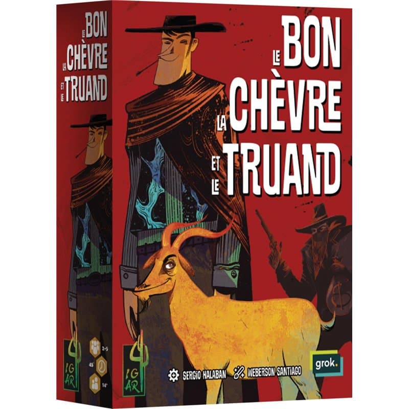 Asmodee - Igiari - Le Bon, LA Chevre ET Le Truand - Jeux de société - Jeu de Cartes et de Bluff à partir de 14 Ans - 2 à 5 Joueu