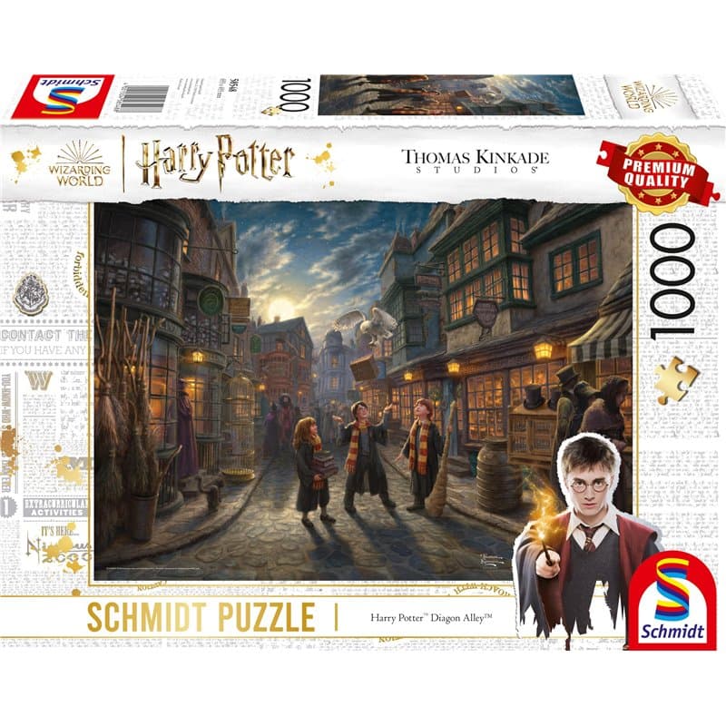 Schmidt Spiele 58548 Wizarding World, Harry Potter, Diagon Alley, Thomas Kinkade, Puzzle 1000 pièces, Multicolore