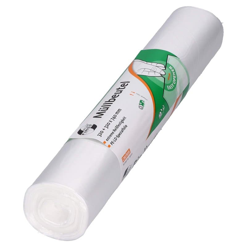 DEISS FIRST PLUS En polyéthylène basse densité 1A, 60 l, transparent, 50 pièces/rouleau 39001