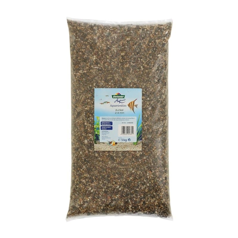 Dehner Aqua Gravier d'aquarium Gris/Marron Grain 2-4 mm 5 kg